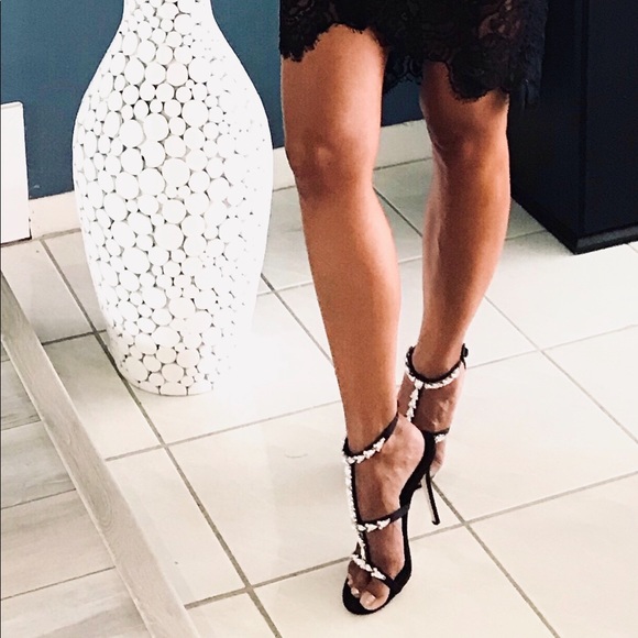 $2250 AUTH GIUSEPPE ZANOTTI CRYSTALS BLACK HEELS 9 - Picture 5 of 13